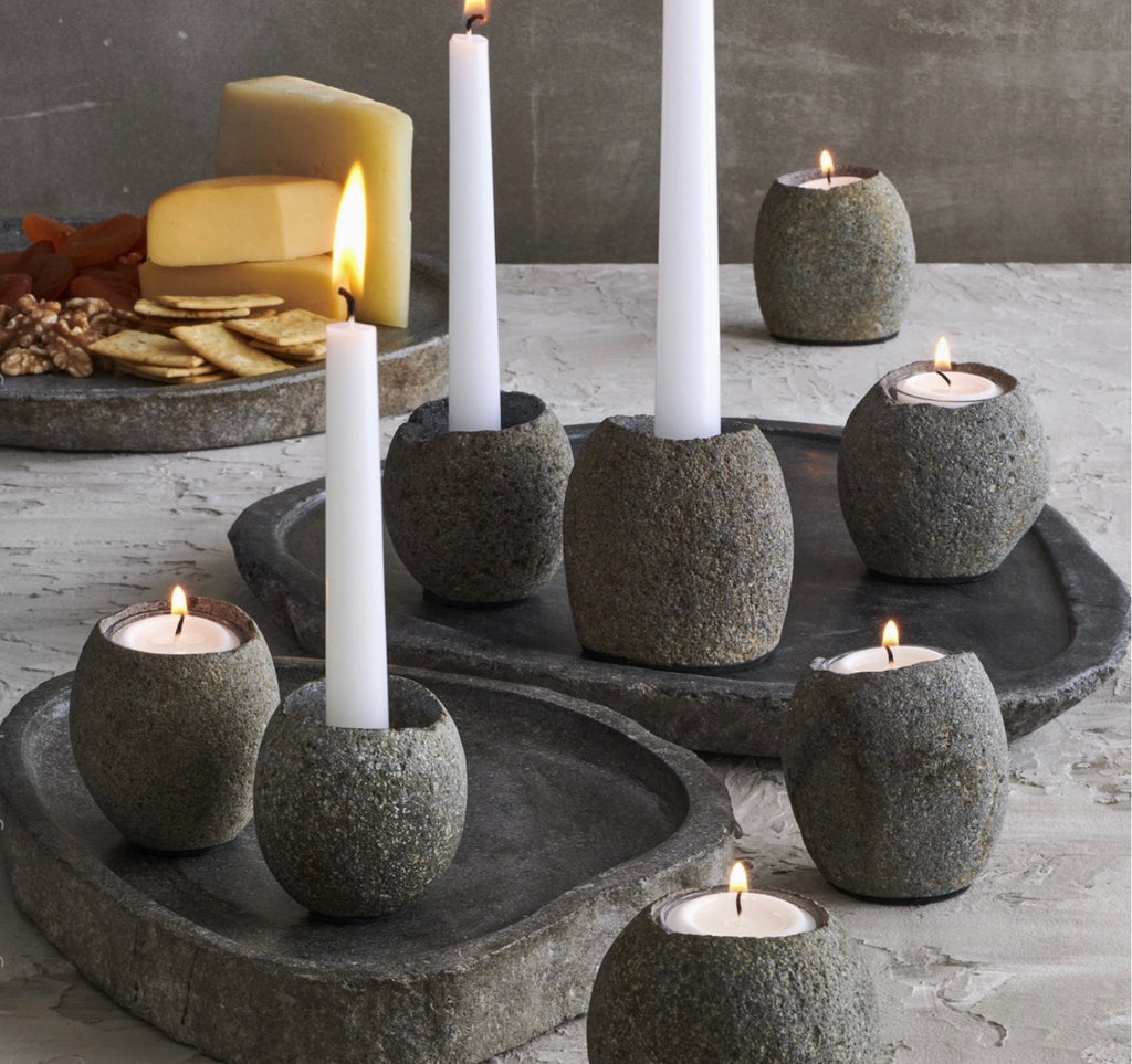 Stoneshard Carved Riverstone Candleholder