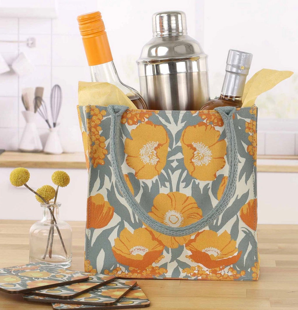 Icelandic Poppies Gold Reusable Itsy Bitsy Gift Bag