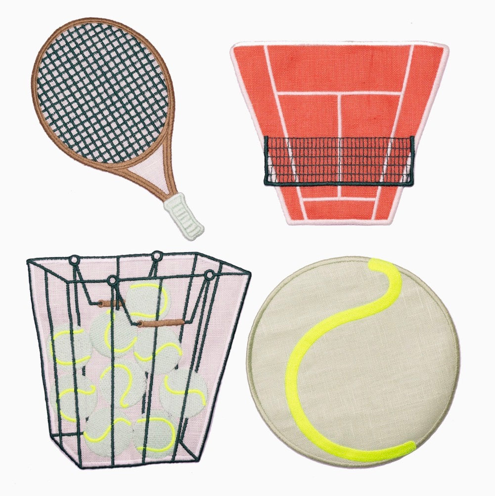 Tennis Linen Cocktail Napkins - Set Of 4