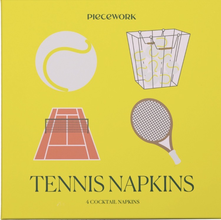 Tennis Linen Cocktail Napkins - Set Of 4