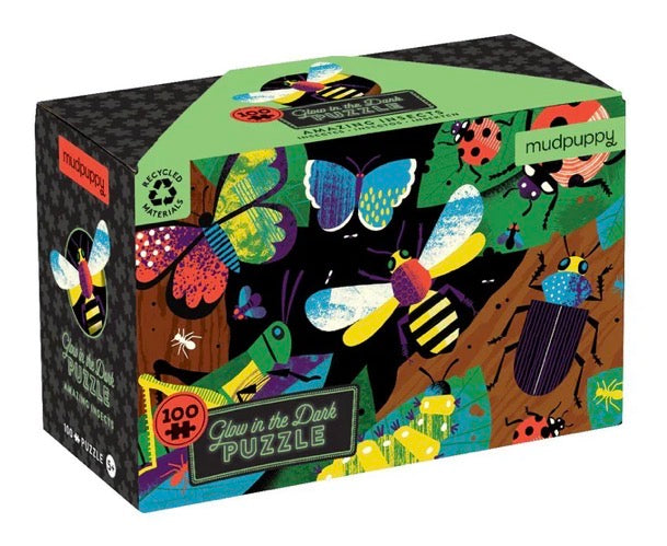 Amazing Insects Glow in the Dark Puzzle — 100 Pieces | Mudpuppy