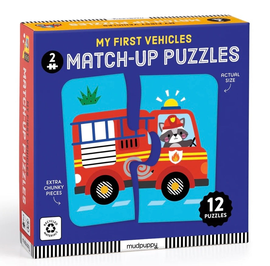 My First Vehicles 2-Piece Match-Up Puzzles — Set of 12