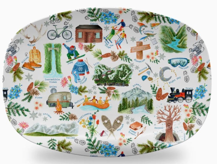 Mountain Pattern Unbreakable Platter