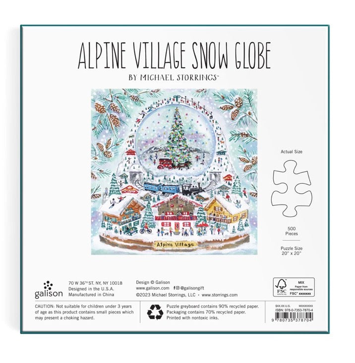 Michael Storrings Alpine Village Snowglobe 500 Piece Foil Puzzle