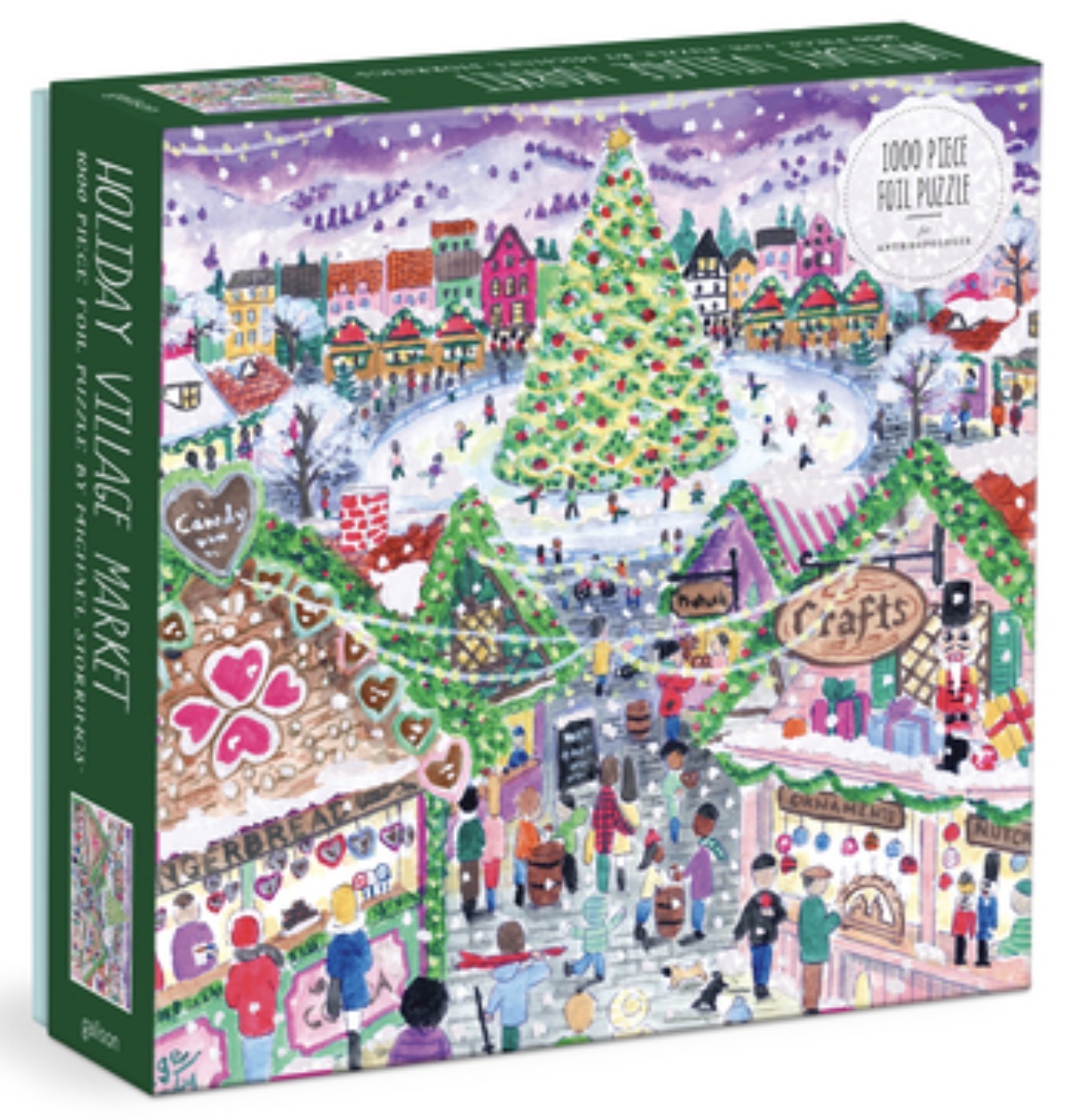 Michael Storrings Holiday Village Market 1000pc Foil Puzzle in Square Box