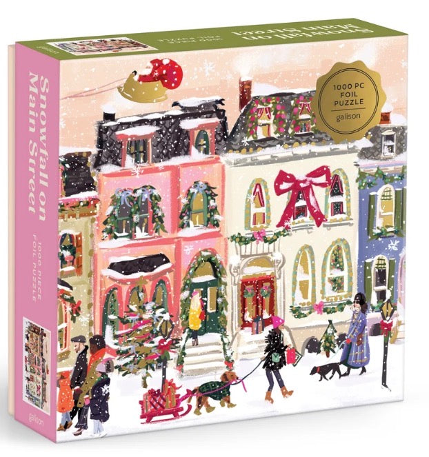 Snowfall on Main Street 1000 Piece Foil Puzzle