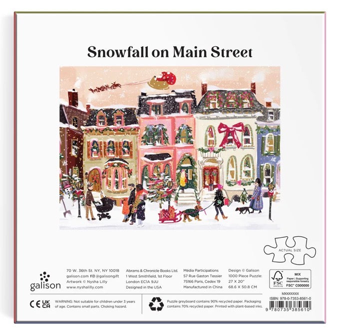 Snowfall on Main Street 1000 Piece Foil Puzzle