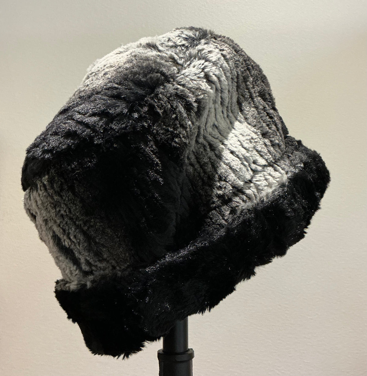 Cuffed Pillbox Hat — Smouldering Sequoia Faux Fur | Reversible