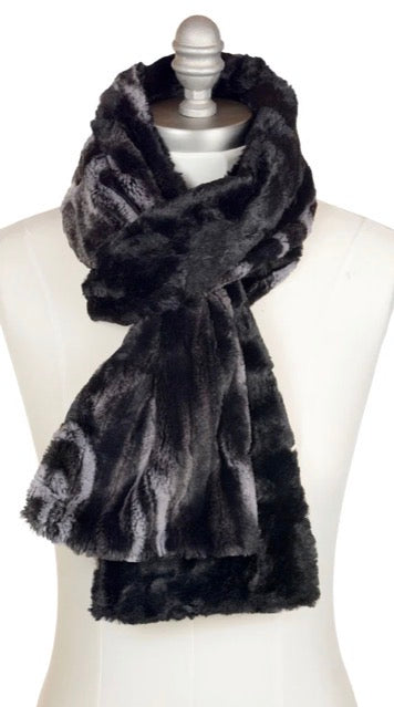 Classic Two-Tone Scarf — Black Marble Dune Faux Fur | Standard