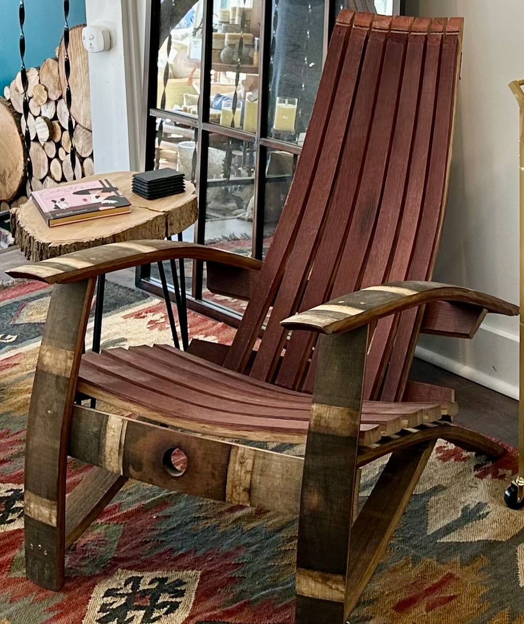 Adirondack Chair | Handmade Outdoor Patio Chair | Reclaimed Napa Valley Wine Barrel Wood