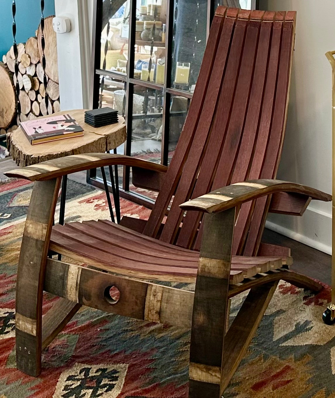 Adirondack Chair | Handmade Outdoor Patio Chair | Reclaimed Napa Valley Wine Barrel Wood