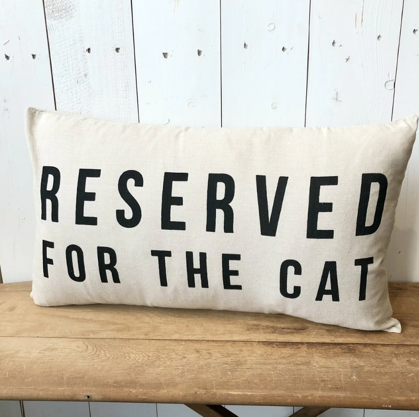 Reserved For Cat – Cotton Lumbar Pillow | Natural & Black | 24" x 14"