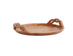 Wood Braided Handle Tray