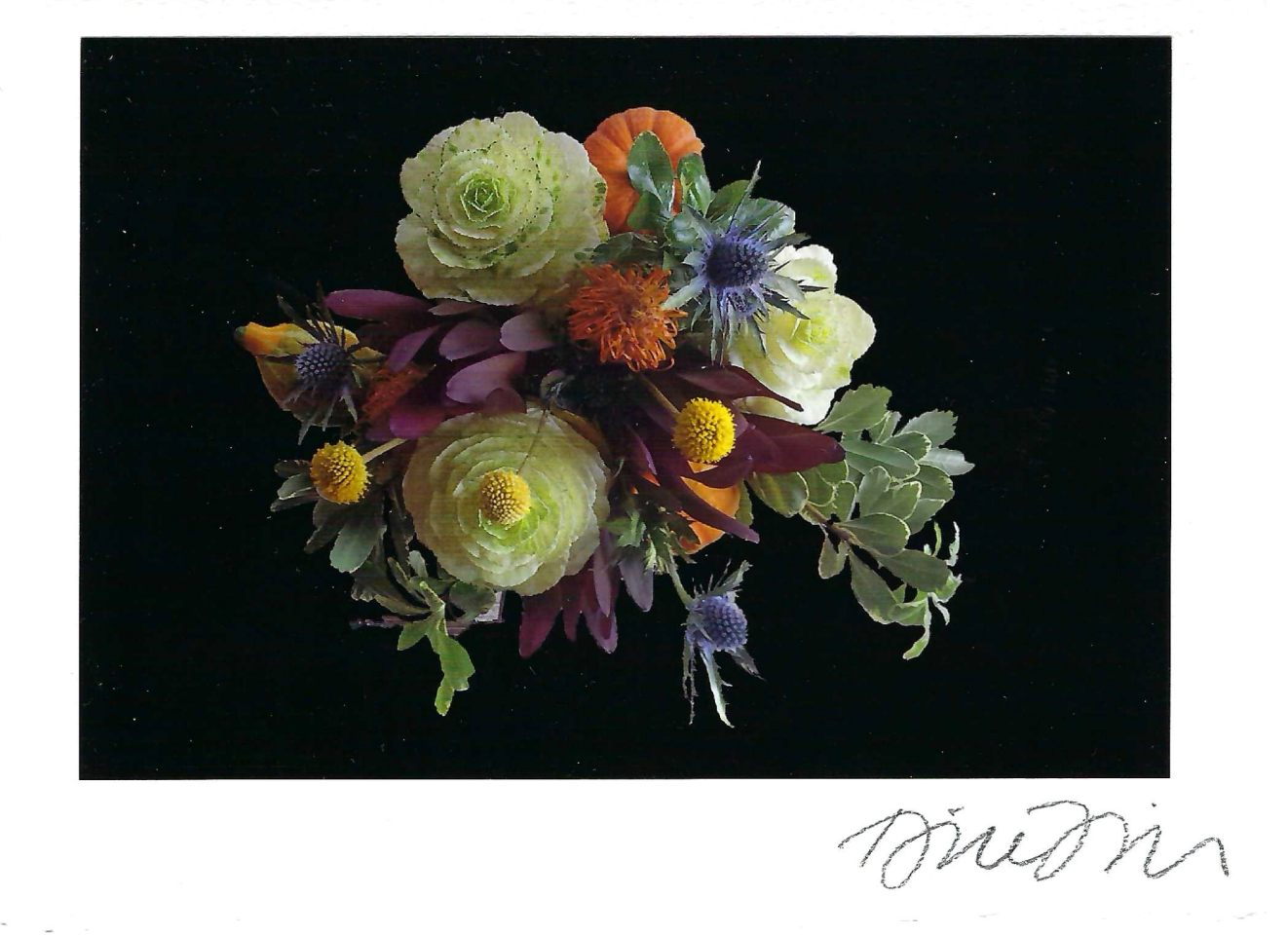 Black Bouquet Print Card