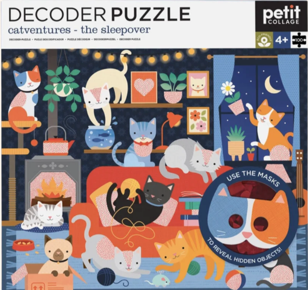 Catventures Decoder Puzzle — 100 Pieces | Petit Collage