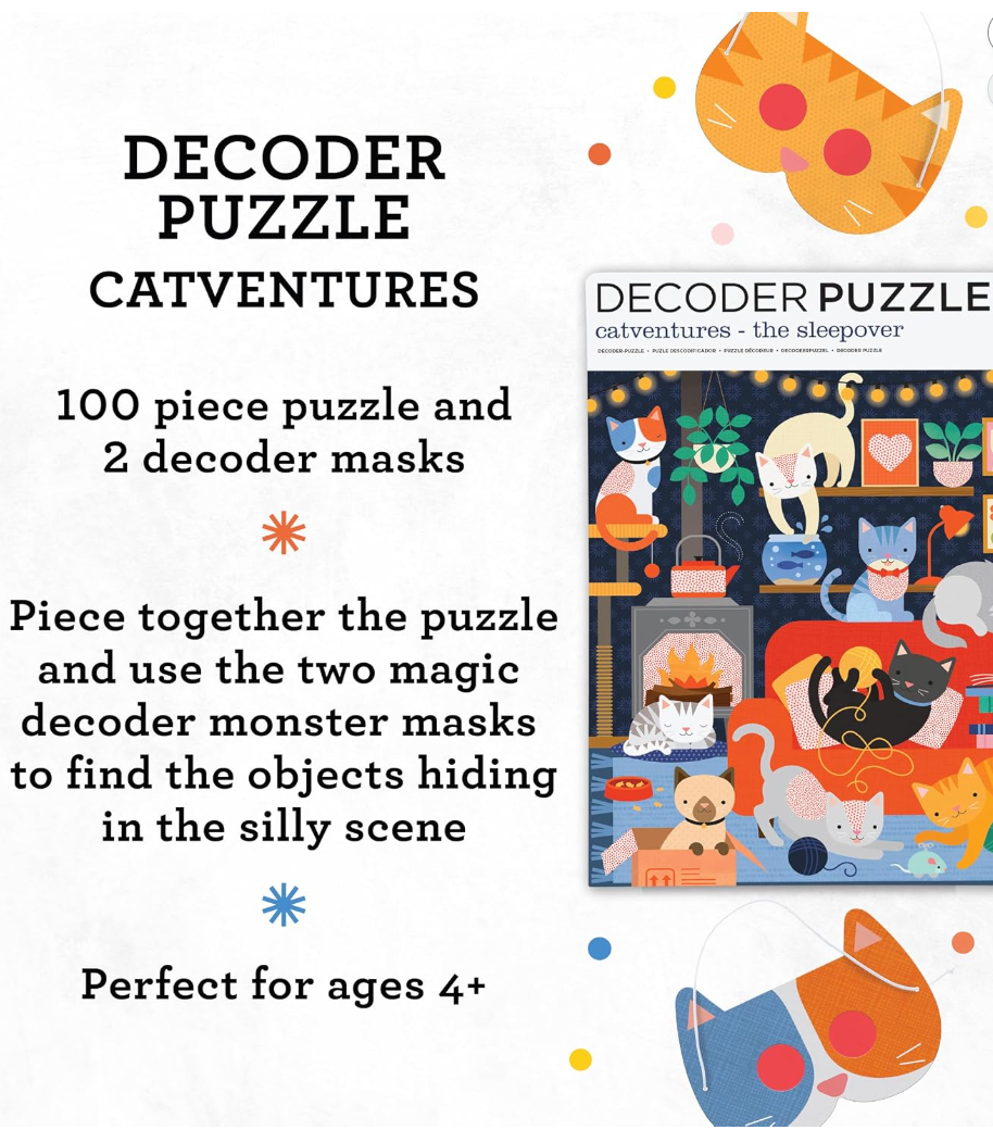 Catventures Decoder Puzzle — 100 Pieces | Petit Collage