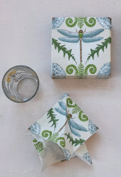 Paper Cocktail Napkins with Animals & Botanicals – Multicolor | Pack of 50