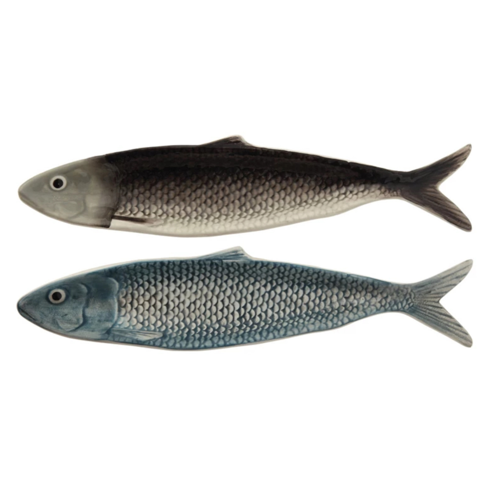 Hand-Painted Sardine Plate | 12"