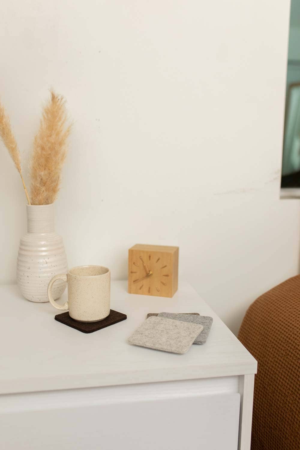 Bierfilzl Merino Wool Square Coasters – Earth | Set of 4