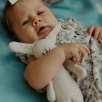 Organic Baby Rattle: Taupe
