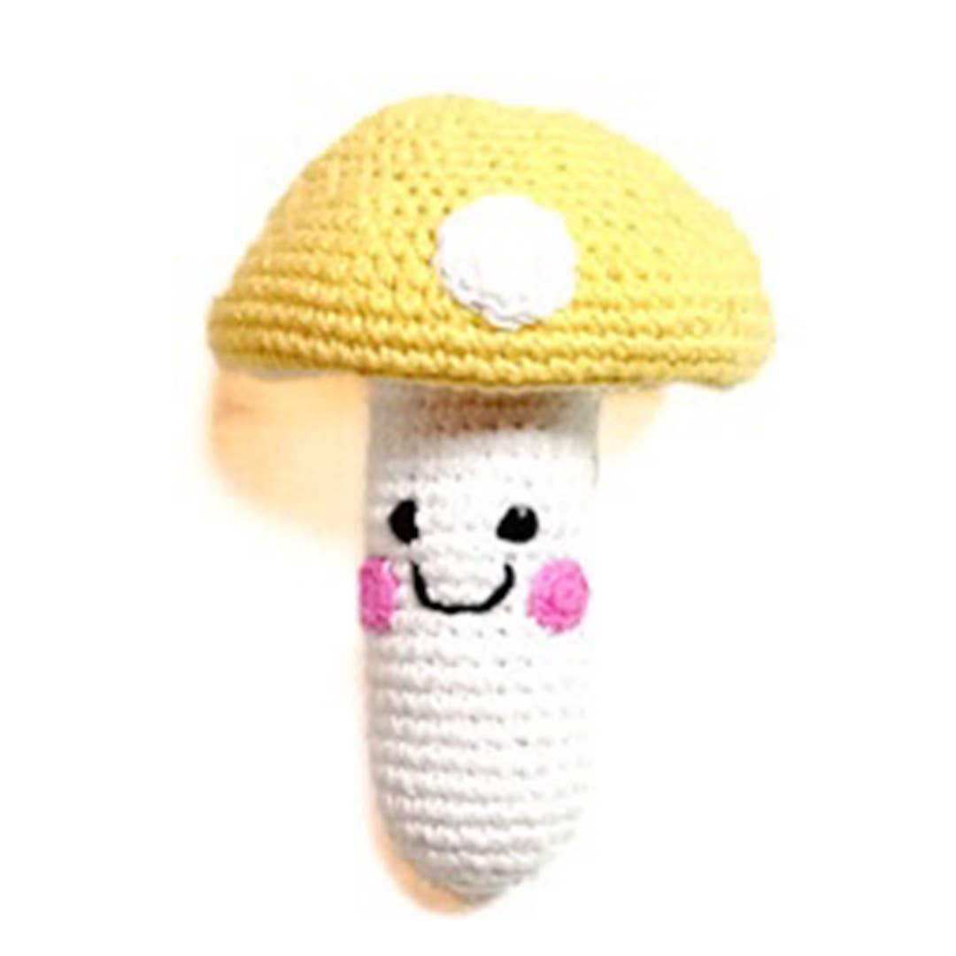 Whimsical Yellow Mushroom Rattle