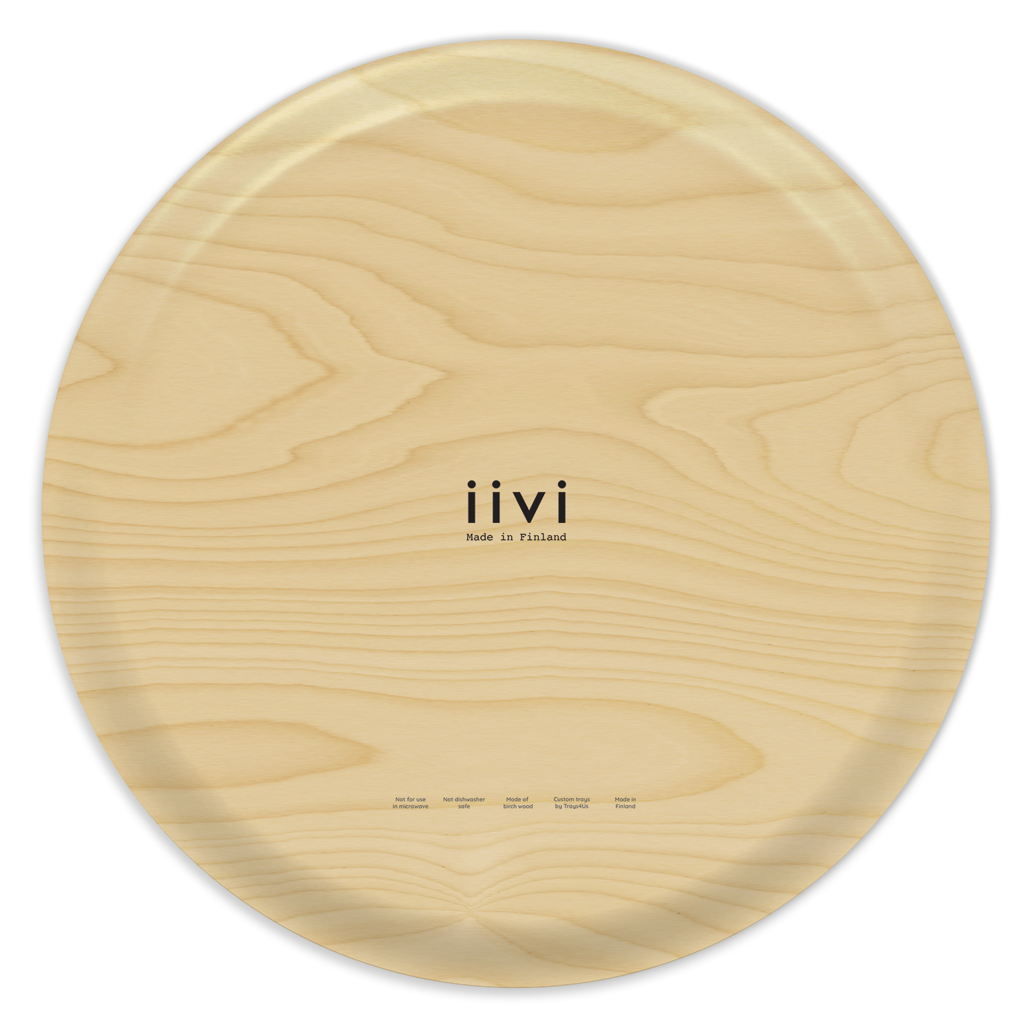 Leaf Blue Round Serving Tray — Sirpa Cowell