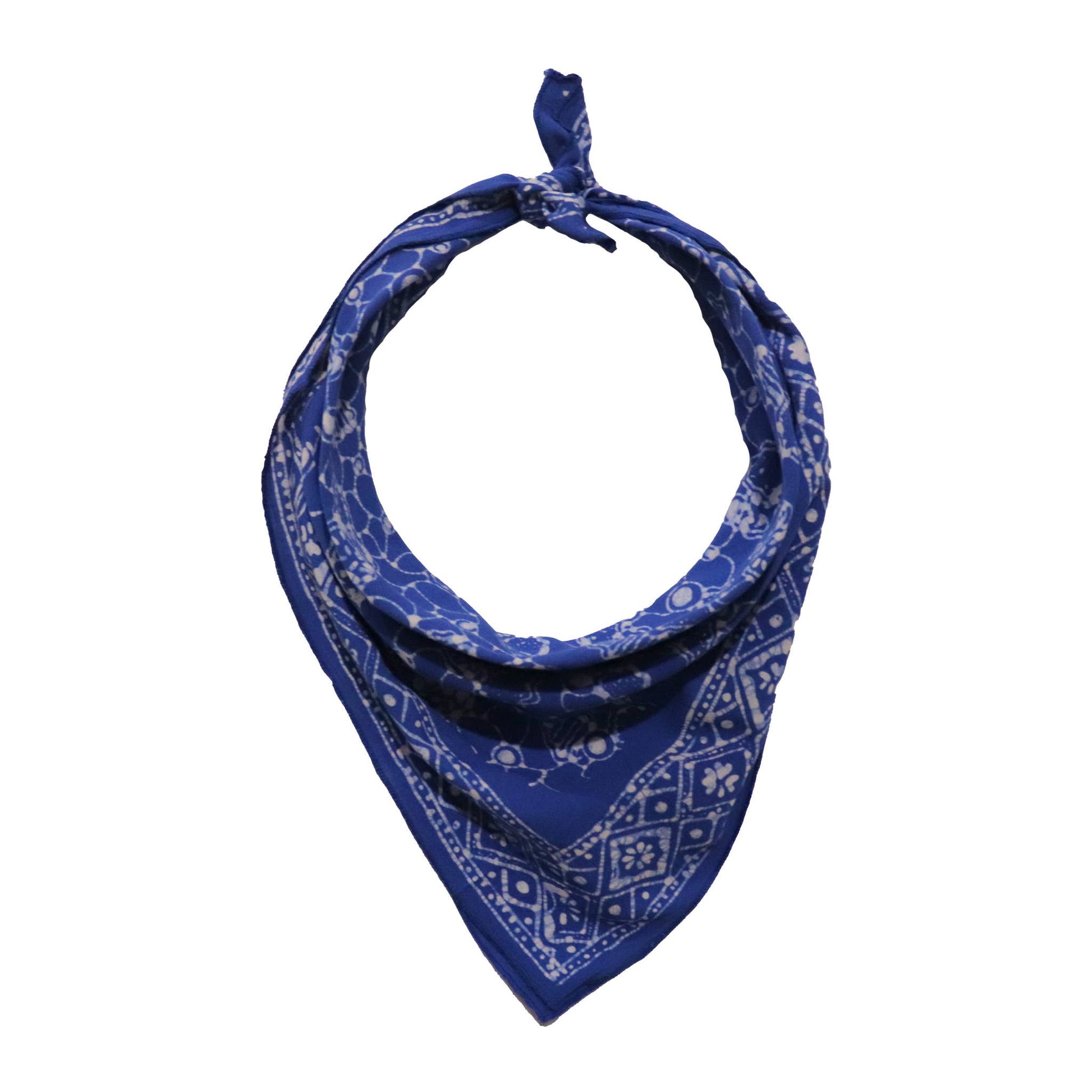 Batik Bandana – Blue White | Boulder Pattern