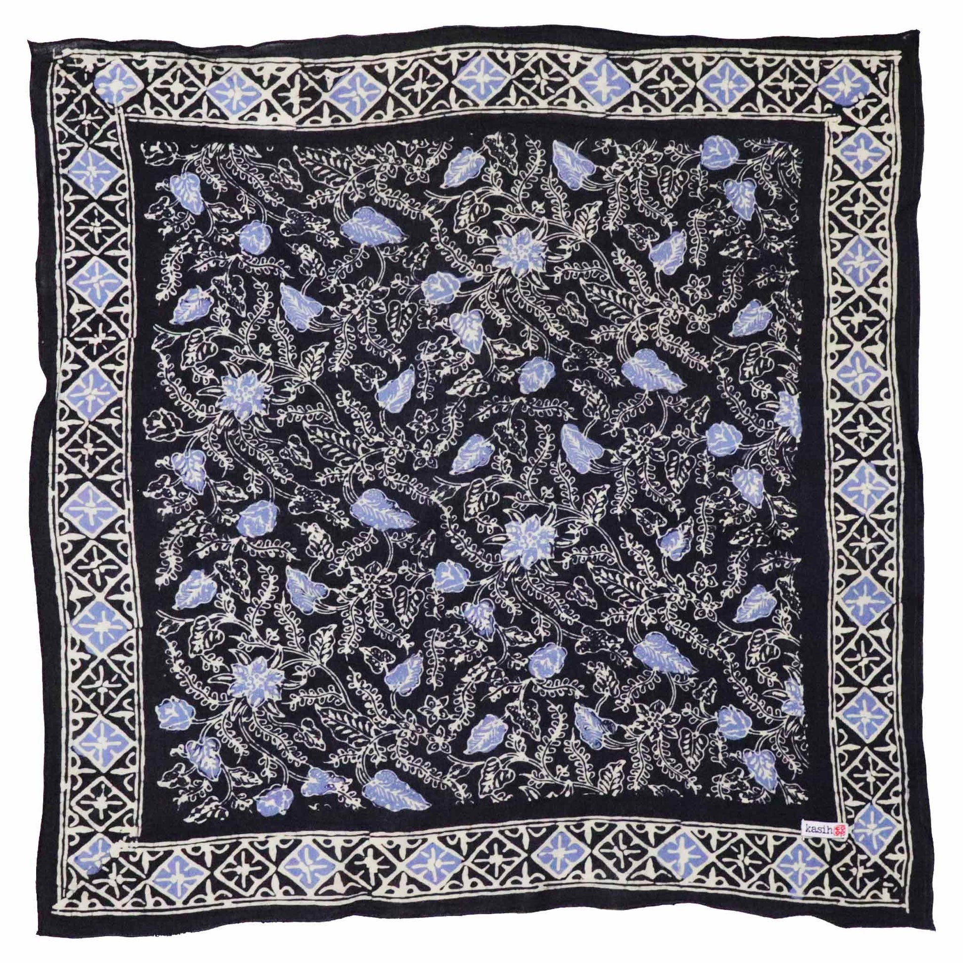 Wild Rag Batik Bandana – Blue Navy Foliage