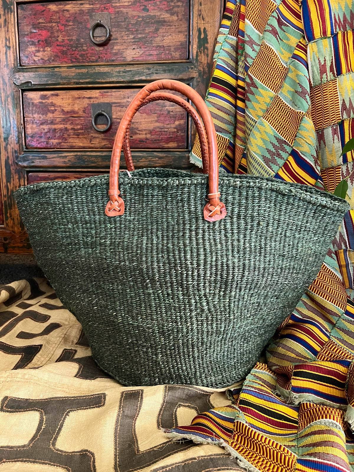 Dark Olive Satchel Tote