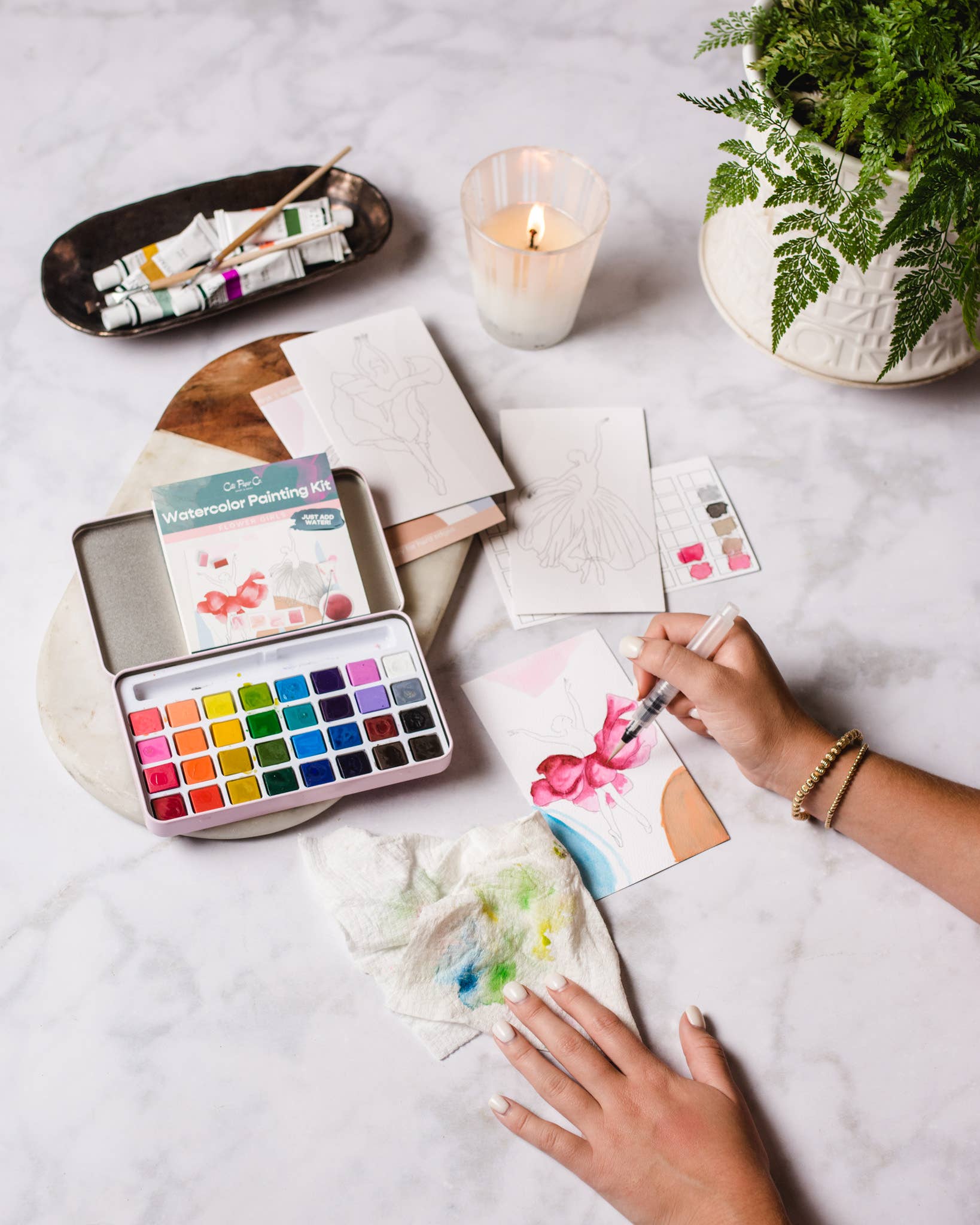 Zinnia Garden – Watercolor Painting Kit