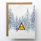 Snowy Cabin Greeting Card