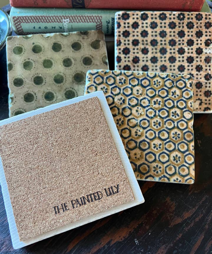 Sepia Antique Book Cover Stone Coaster | Single