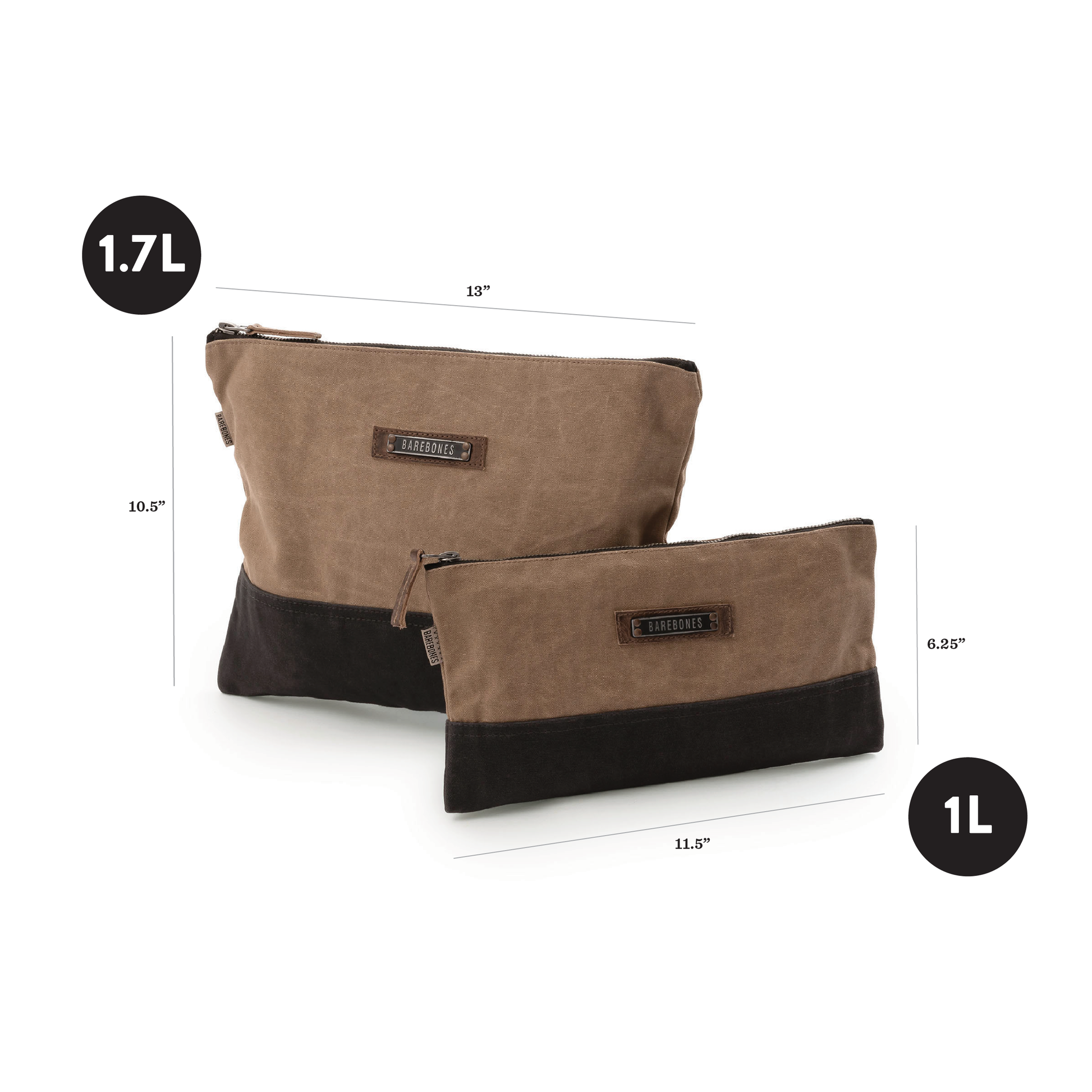 Neelum Zipper Pouch Bag -Waxed Large
