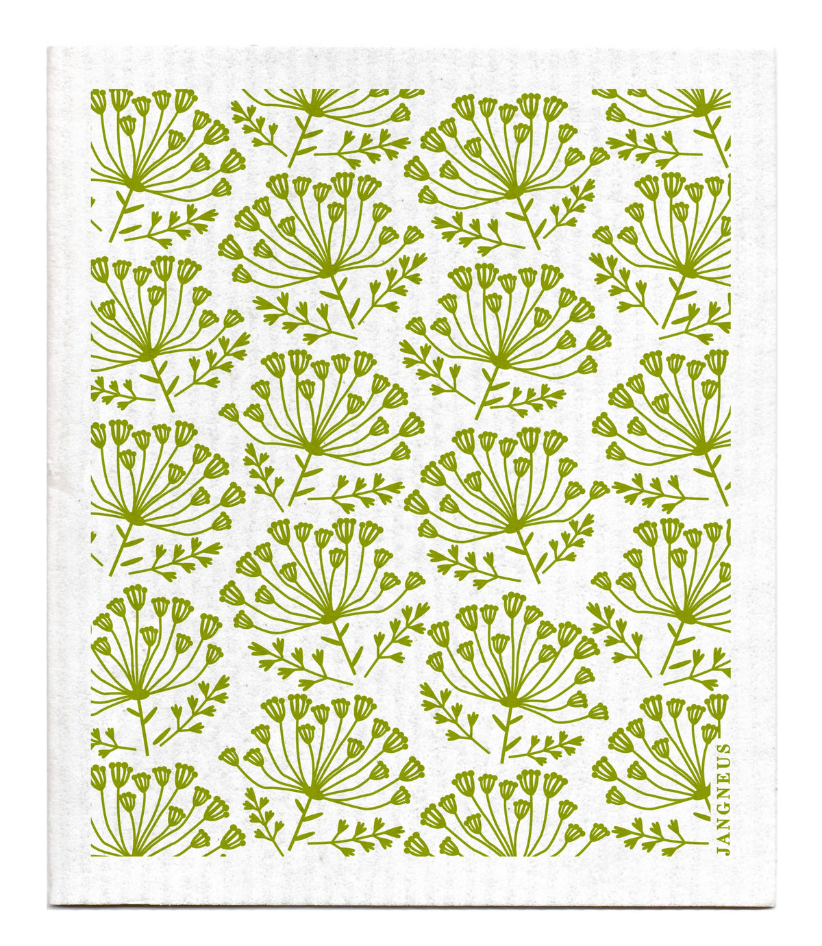 Dill Swedish Dishcloth - Green - Botanical Design| 6.75 x 8 inch