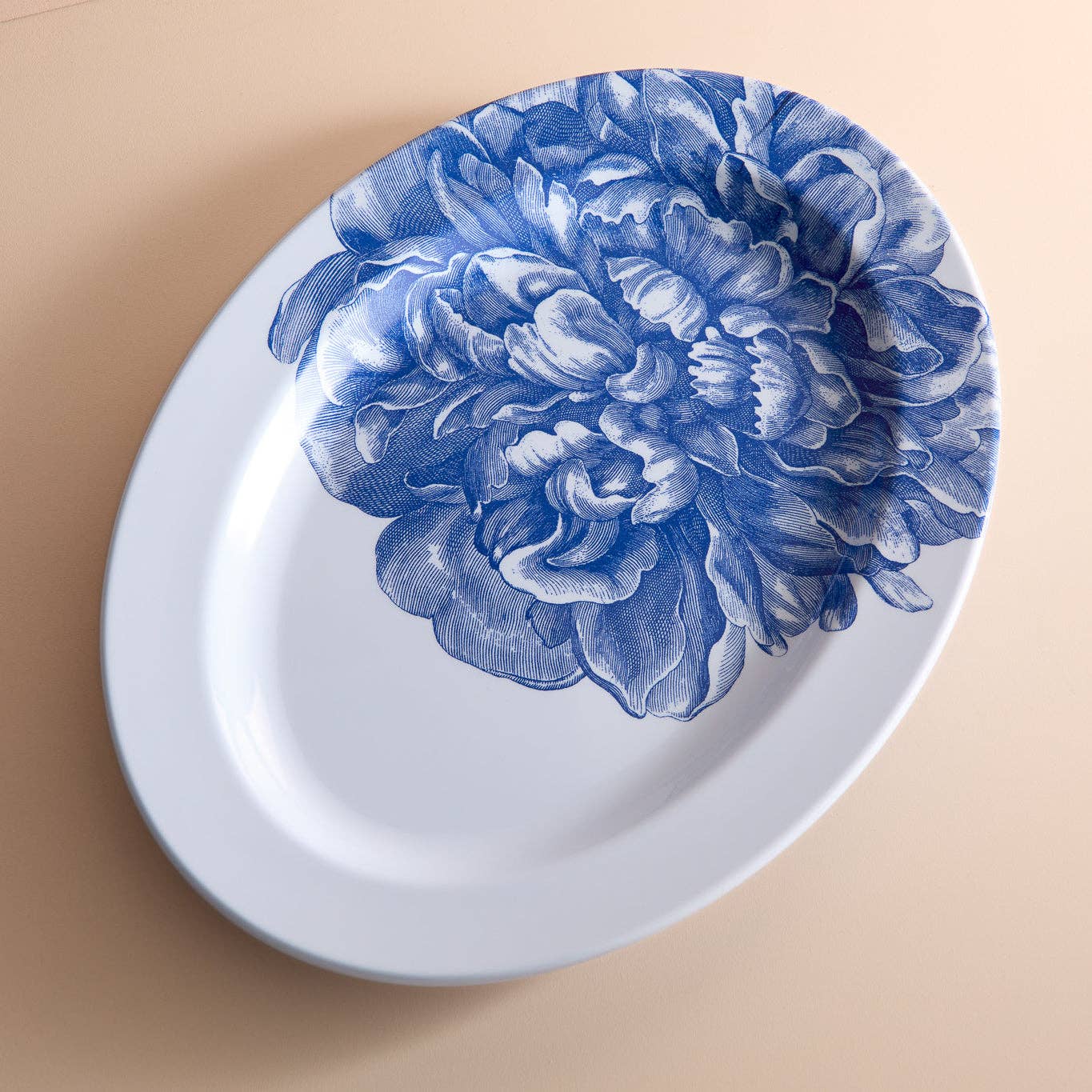 Peony Oval Rimmed Platter