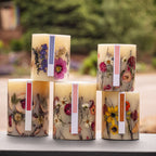Apricot Rose Small Round Botanical Candle
