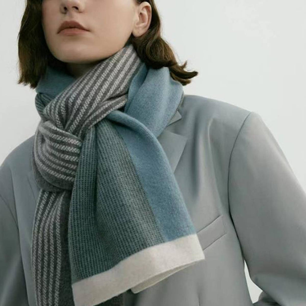 Blue Unisex Elegant Winter Couples Wrap: Blue (OS)