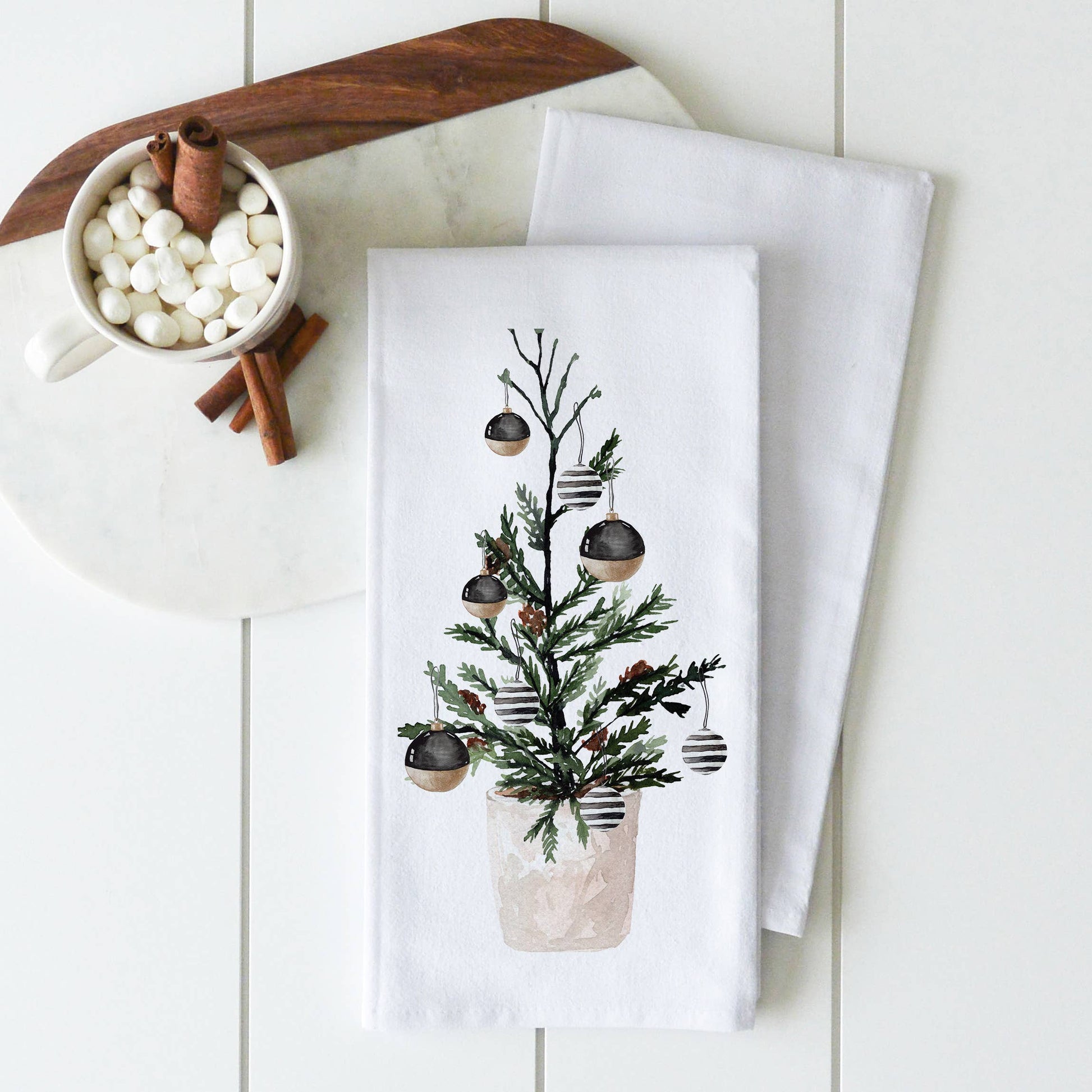 Ornament Tree Tea Towel: Natural