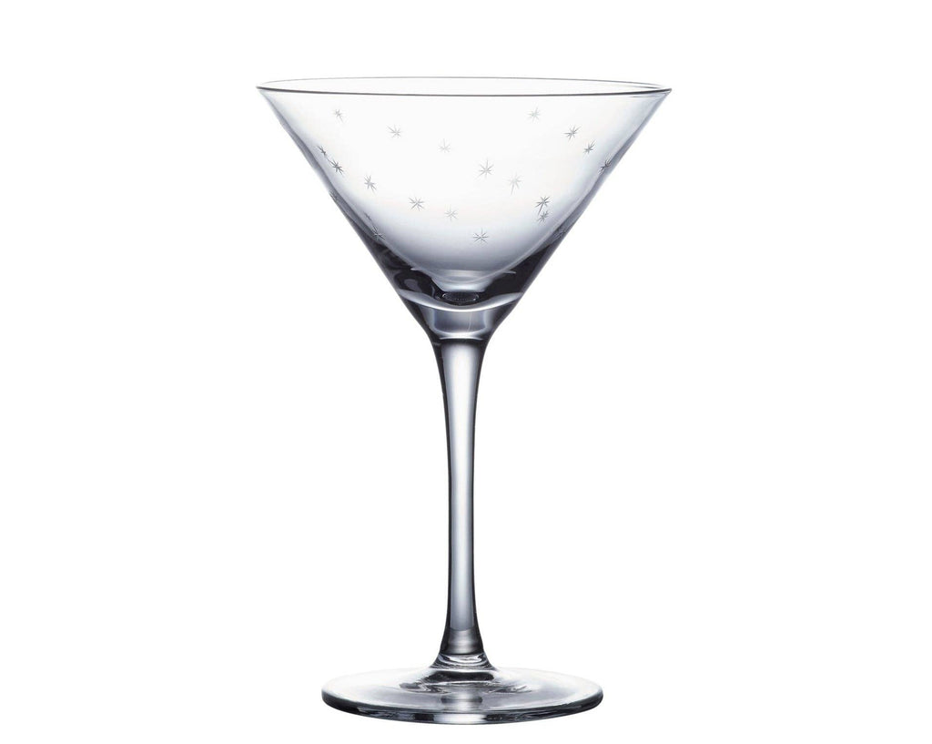 Crystal Martini Glasses with Stars Design