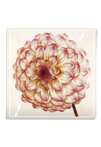 Ben's Garden - Pink Dahlia Decoupage Glass Tray: 6"X 6"