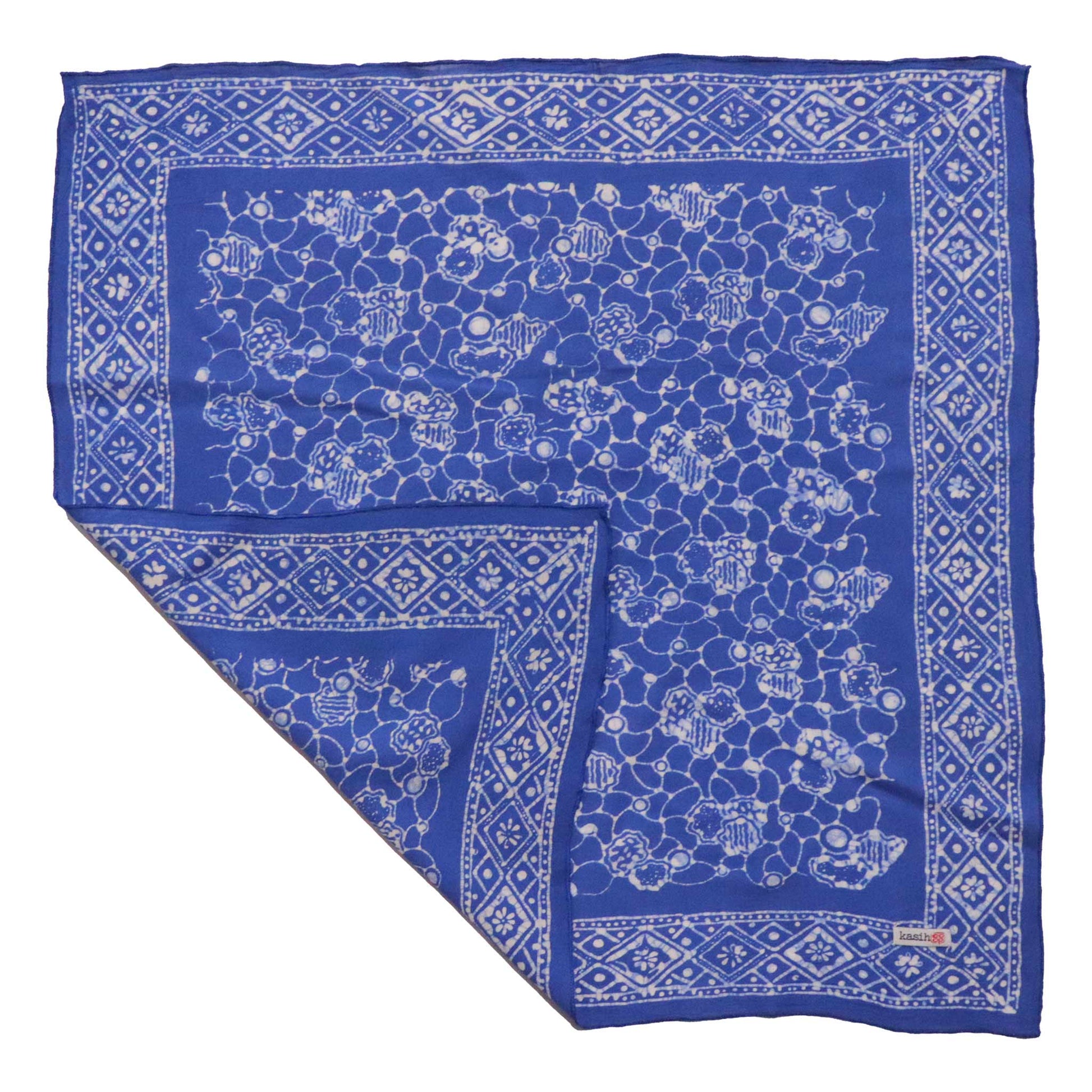 Batik Bandana – Blue White | Boulder Pattern