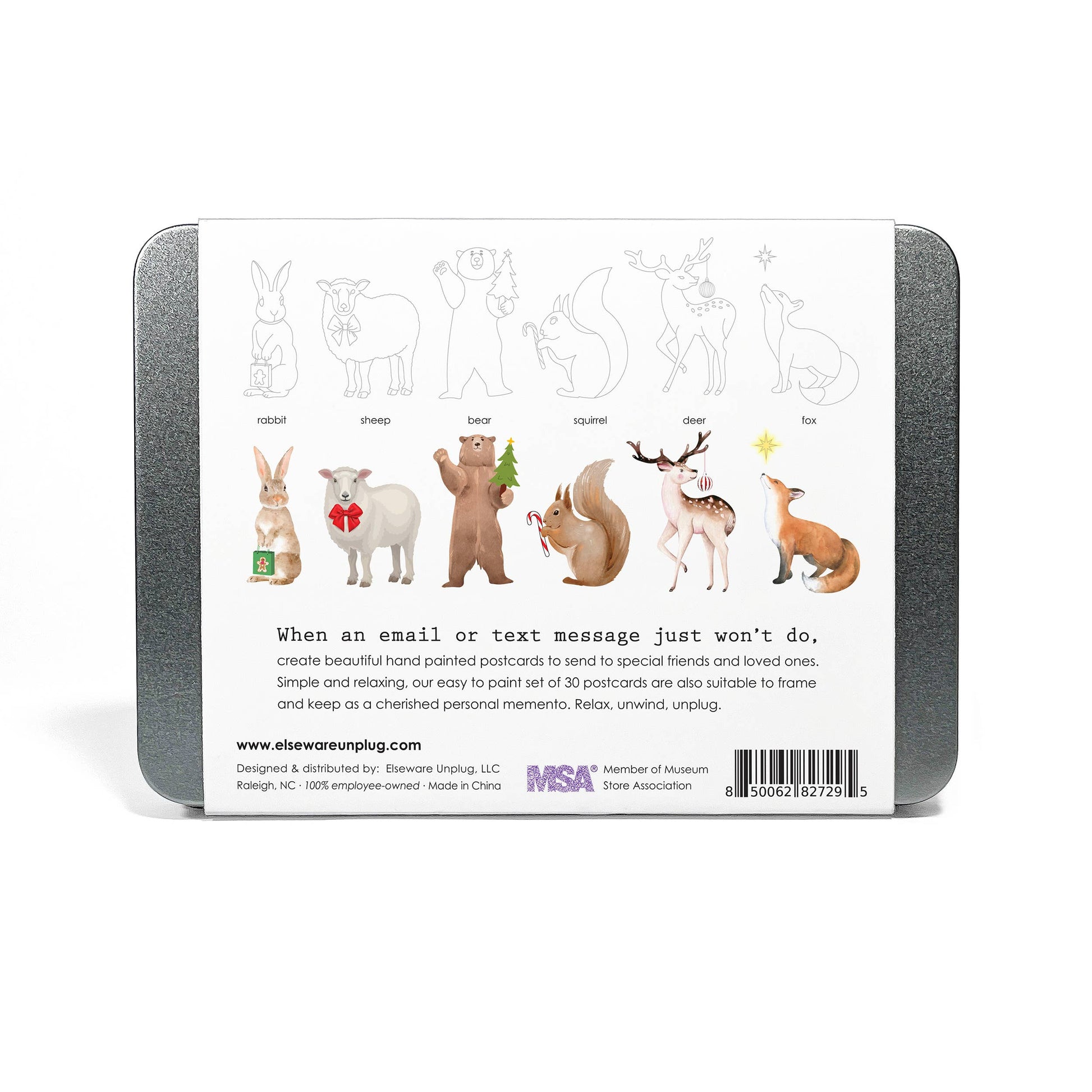Coloring Postcards — 6 Winter Animal Designs | Set of 30