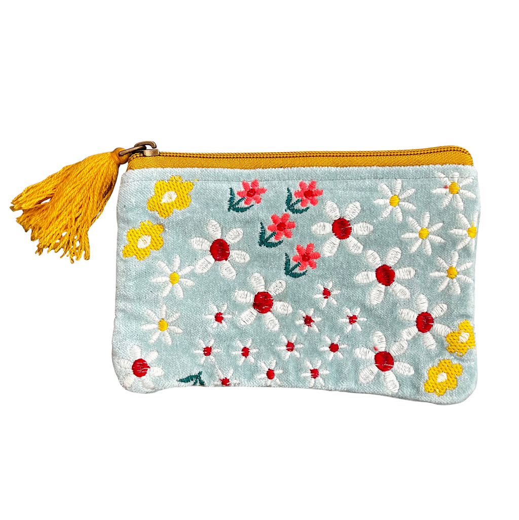 3 Size Daisy Bouquet Embroidered Coin Purse for Women
