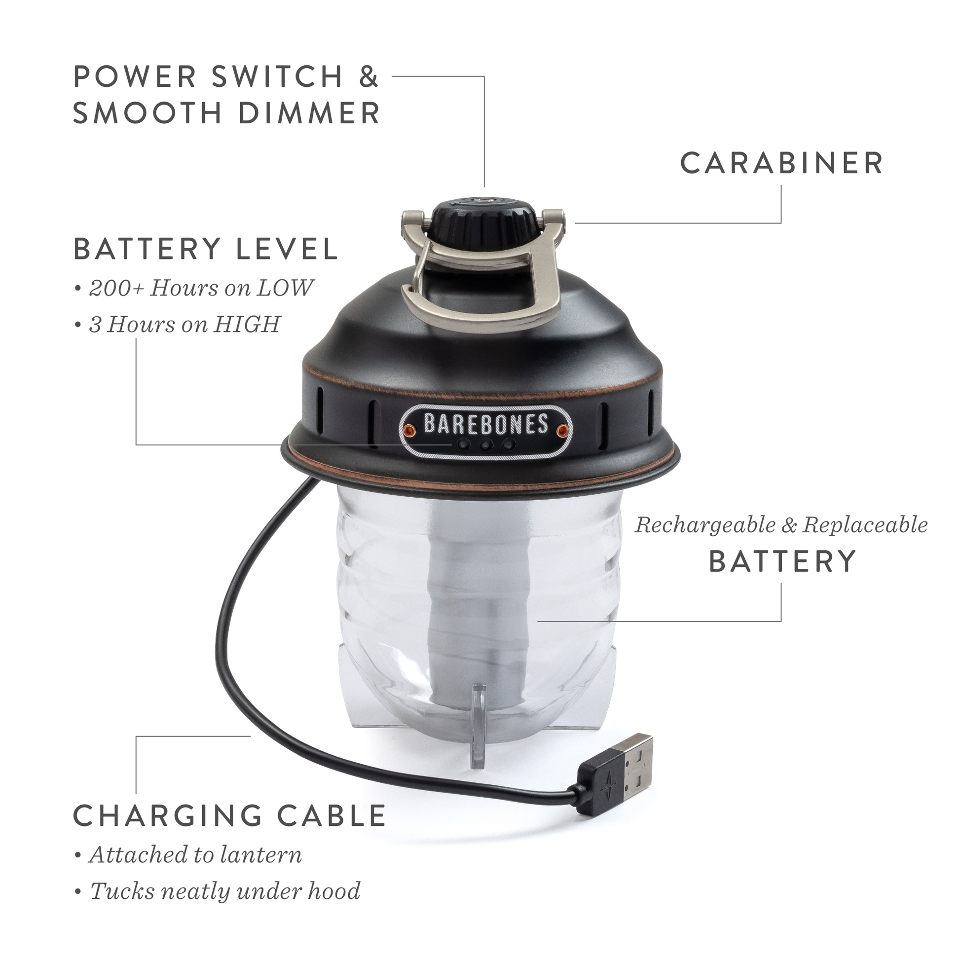 Beacon Hanging Outdoor Lantern — Rechargeable