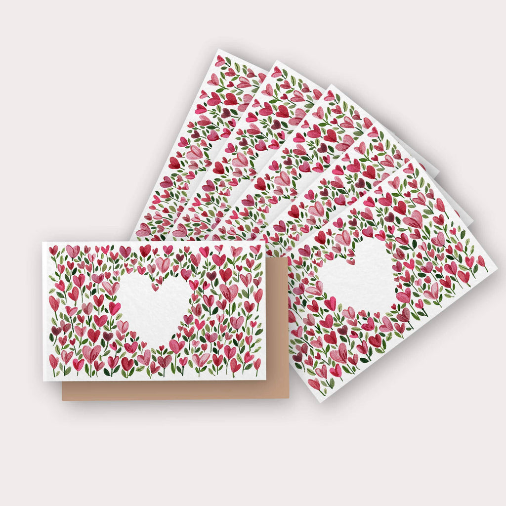 Heart Flowers | Set of 6 Mini Cards
