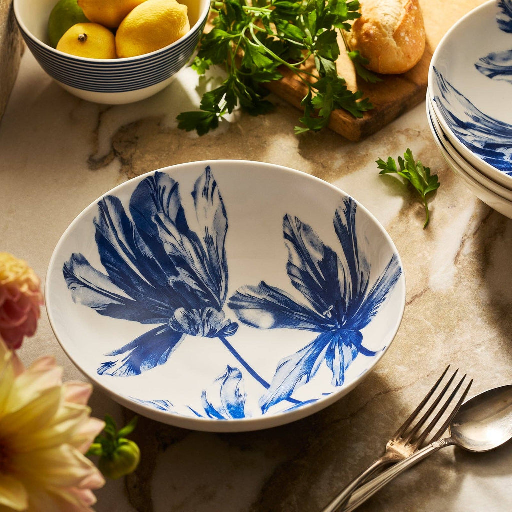 Tulip Entrée Bowl — Blue Floral