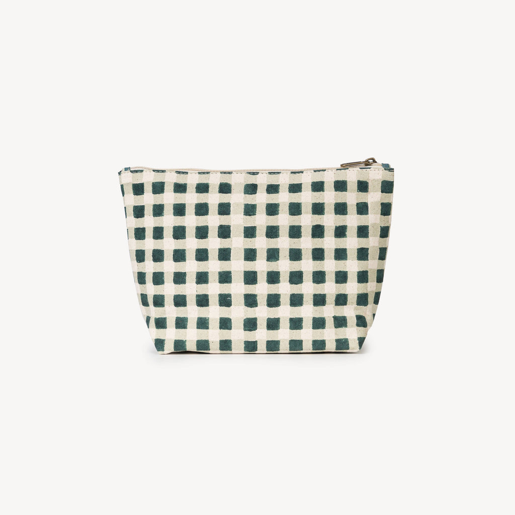 Evergreen Gingham Large Waterproof Pouch