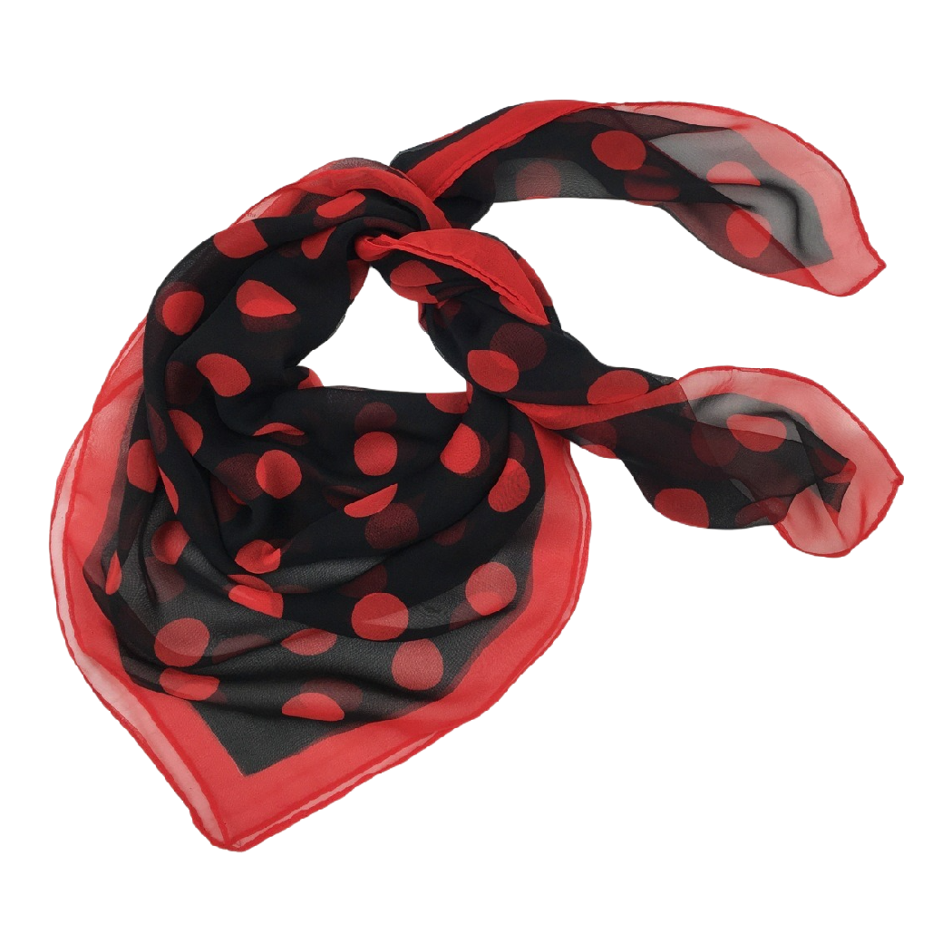 Vintage Polka Dot Soft Square Scarf: Brown