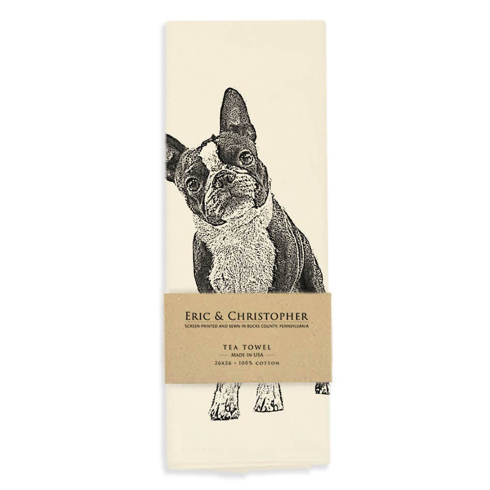 Boston Terrier Tea Towel
