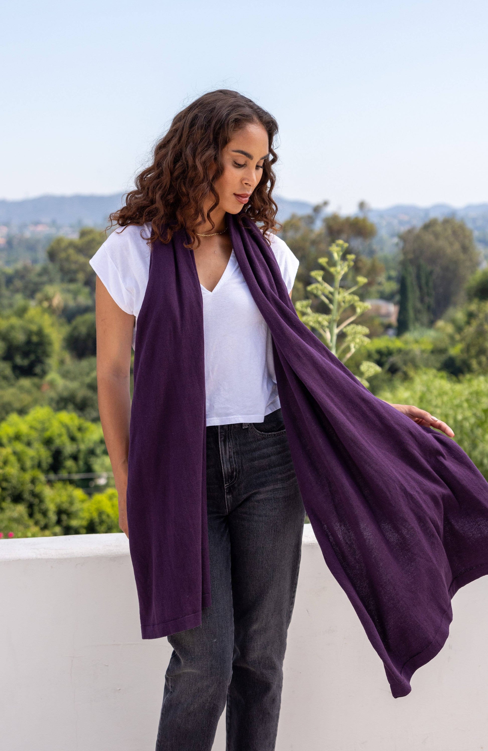 Dreamsoft Organic Cotton Travel Scarf — Blackberry, GOTS Certified